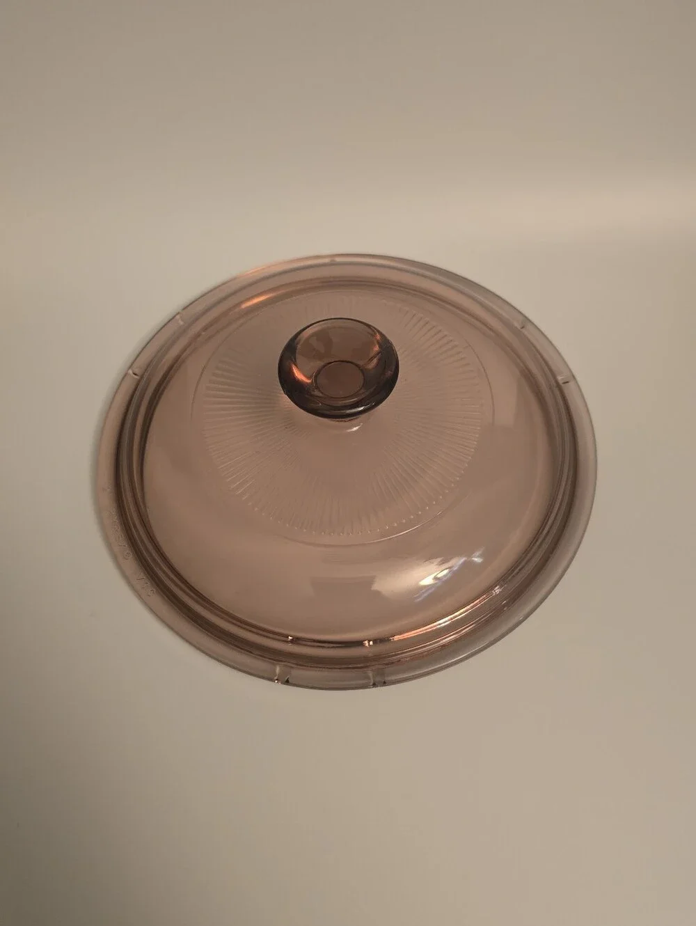 vintage Corning Visions 24-ounce cranberry glass round casserole Dish